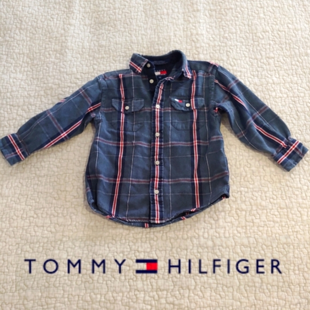 Tommy Hilfiger Button Down Shirt, Size 4, Plaid